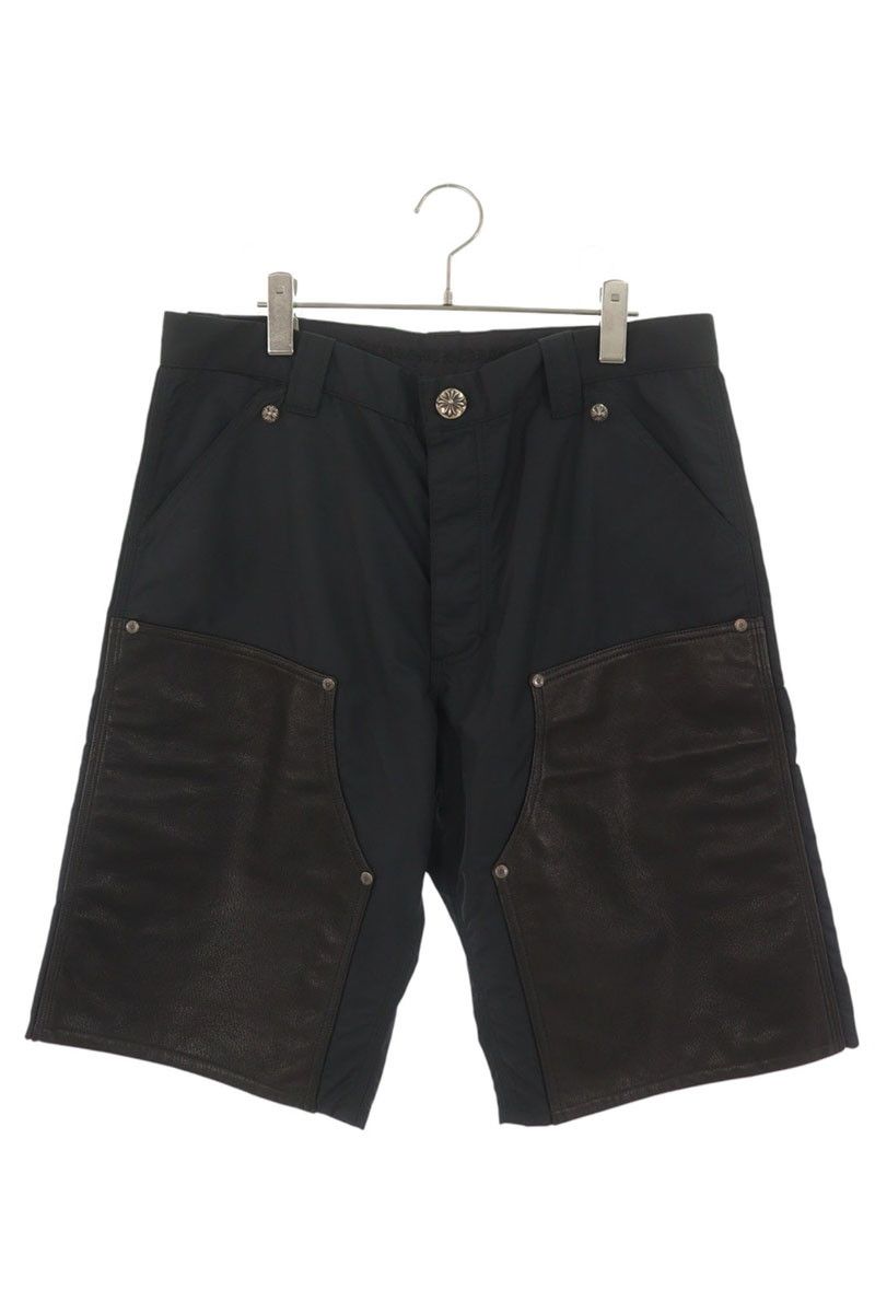 クロムハーツ CARPENTER SHORTS レザー切り替えナイロンカーペンターショートパンツ メンズ 32インチ
