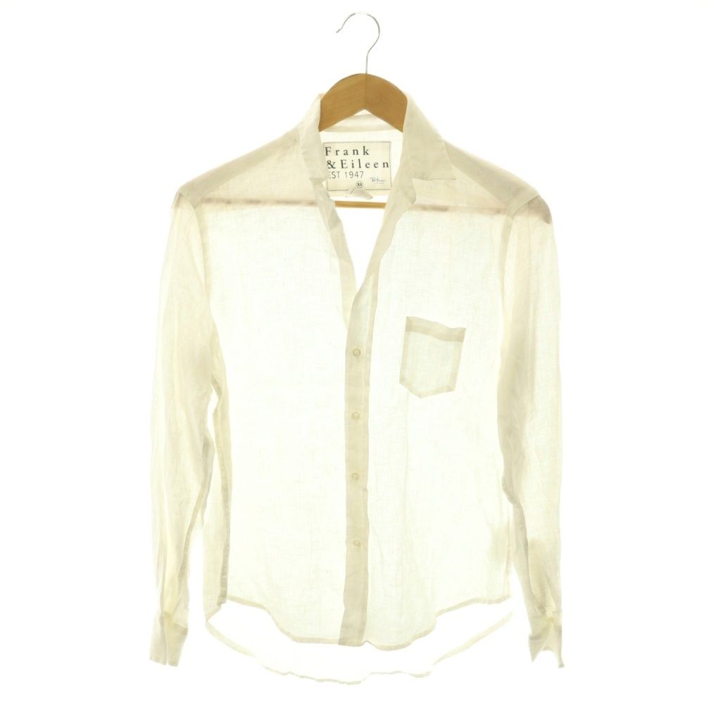 フランク&アイリーン Frank&Eileen ×RON HERMAN EILEEN リネンシャツ ブラウス 長袖 前開き XS 白 ホワイト /NR ■OS 6,764円