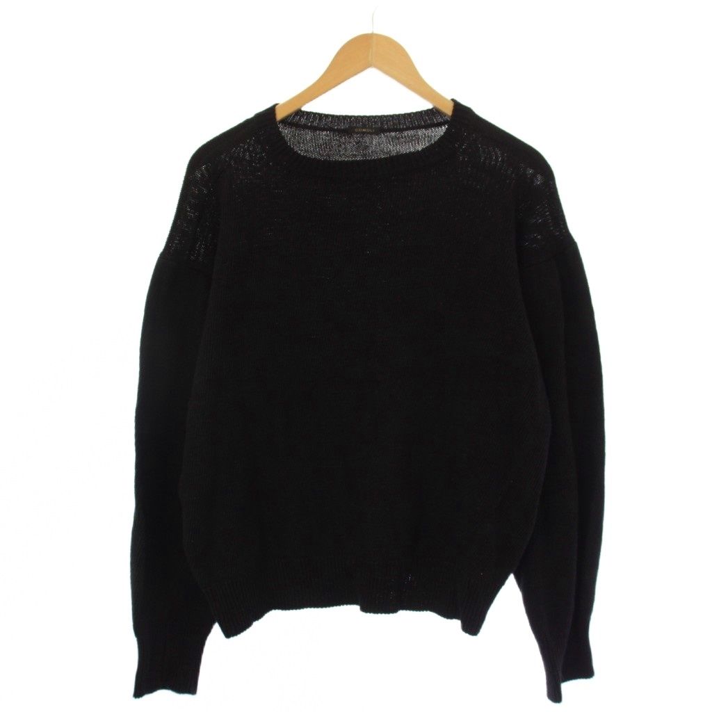 コモリ COMOLI 22SS コットン ガンジー ニット セーター 長袖 F 黒 V01-06003 /BM