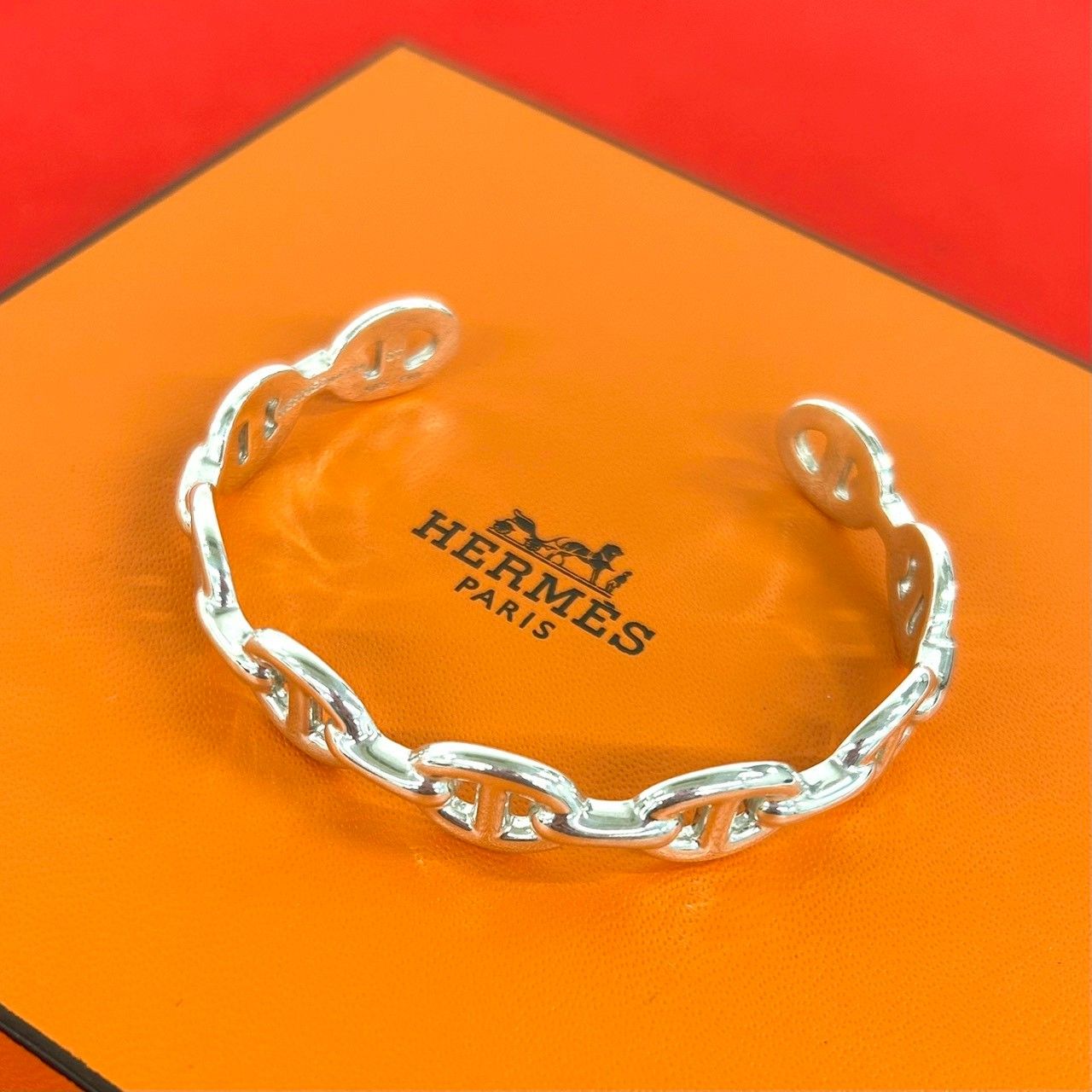 極 美品 箱 袋付き HERMES エルメス シェーヌダンクル アンシェネ