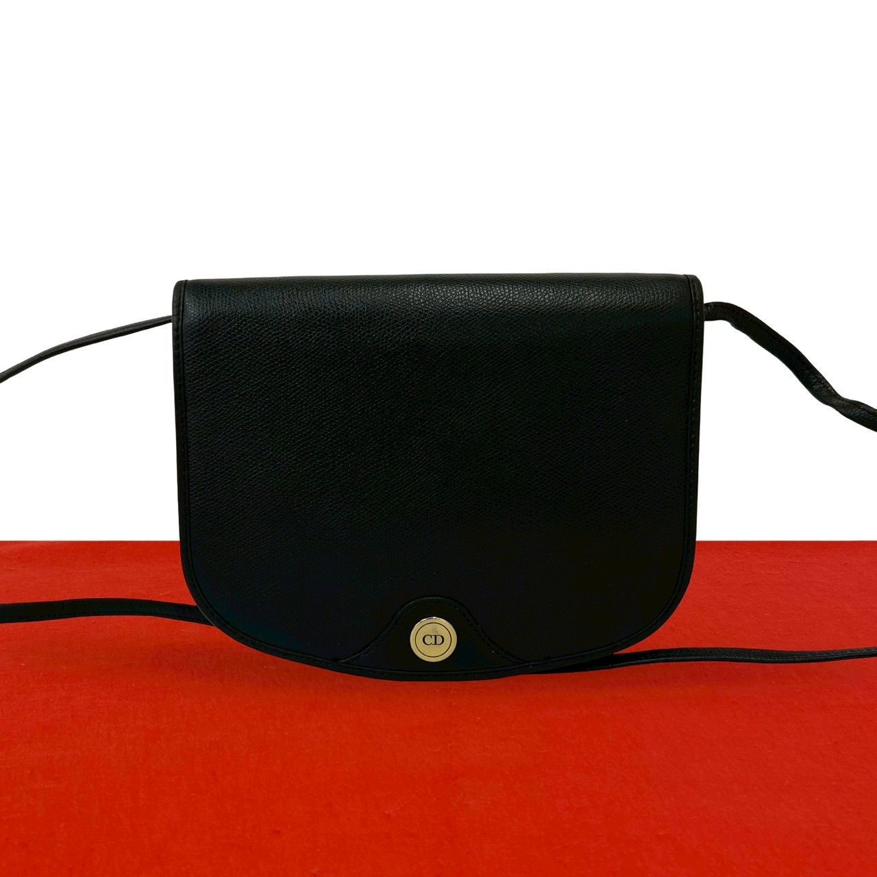 極 美品 Christian Dior ディオール ヴィンテージ CD ロゴ 金具 レザー