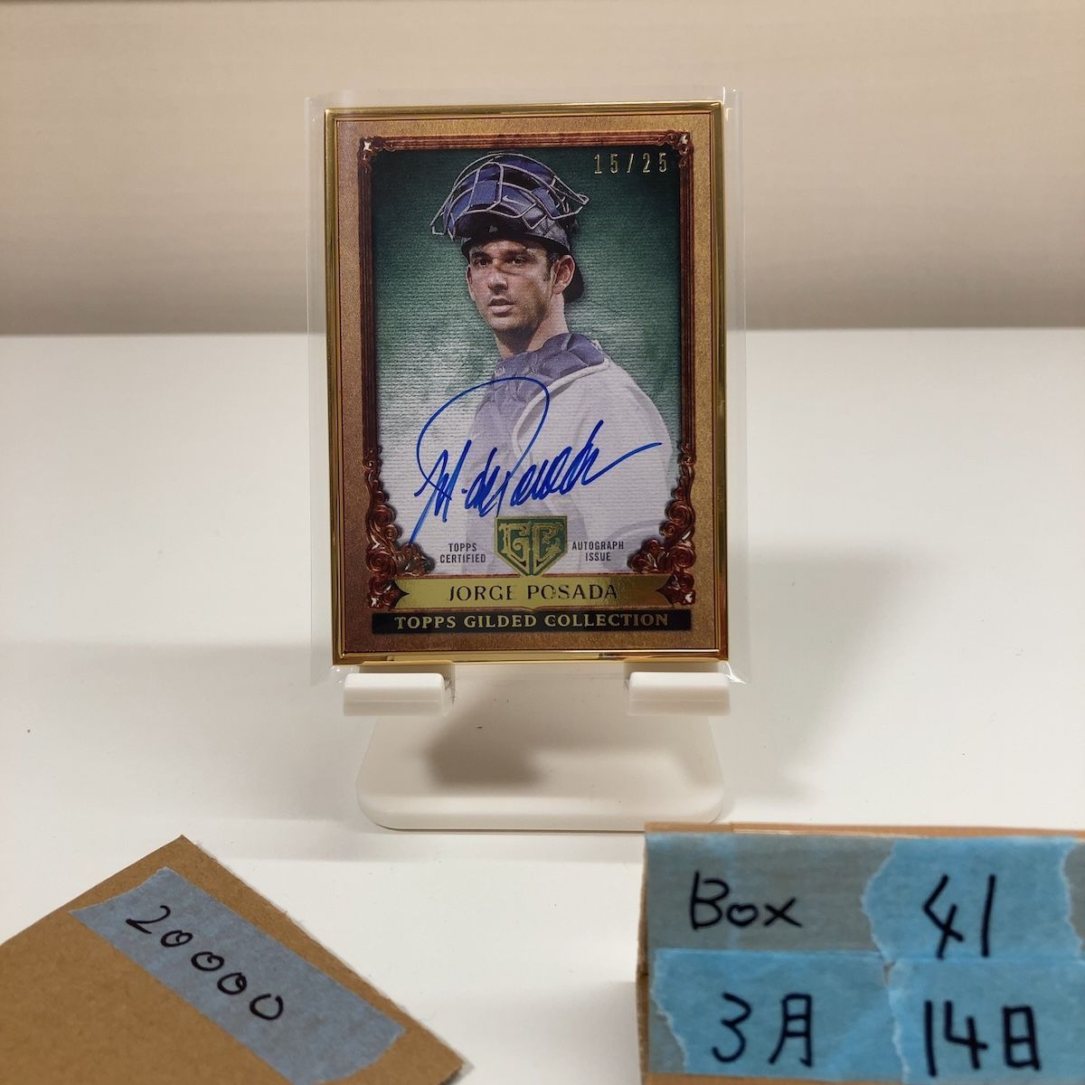 2023 Topps Gilded Collection Jorge Posada 15/25 直筆サインカード New York Yankees Catcher Gold カード