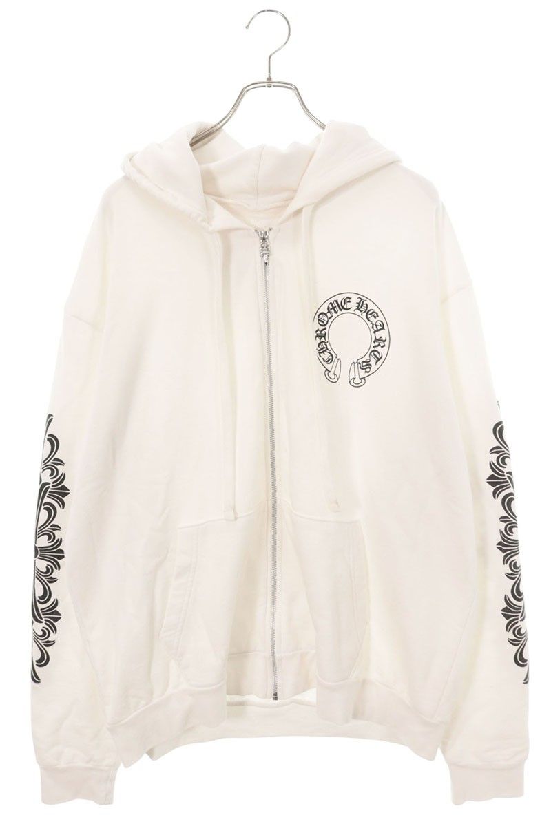 クロムハーツ SWTSHRT HD ZIP バックホースシュープリントジップアップ