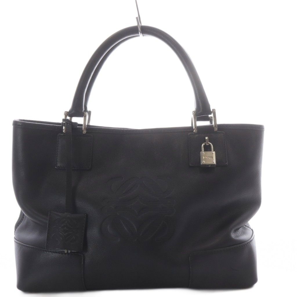 ロエベ LOEWE アマソナ フスタ AMAZONA FUSTA アナグラム ハンドバッグ レザー 南京錠付き ブラック /YO8 ■OH