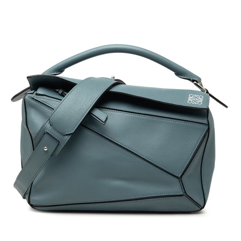 ロエベ アナグラム パズル ミディアム ハンドバッグ ショルダーバッグ 2WAY 011602 ブルー系 レザー レディース LOEWE【230-81191】 104,000円