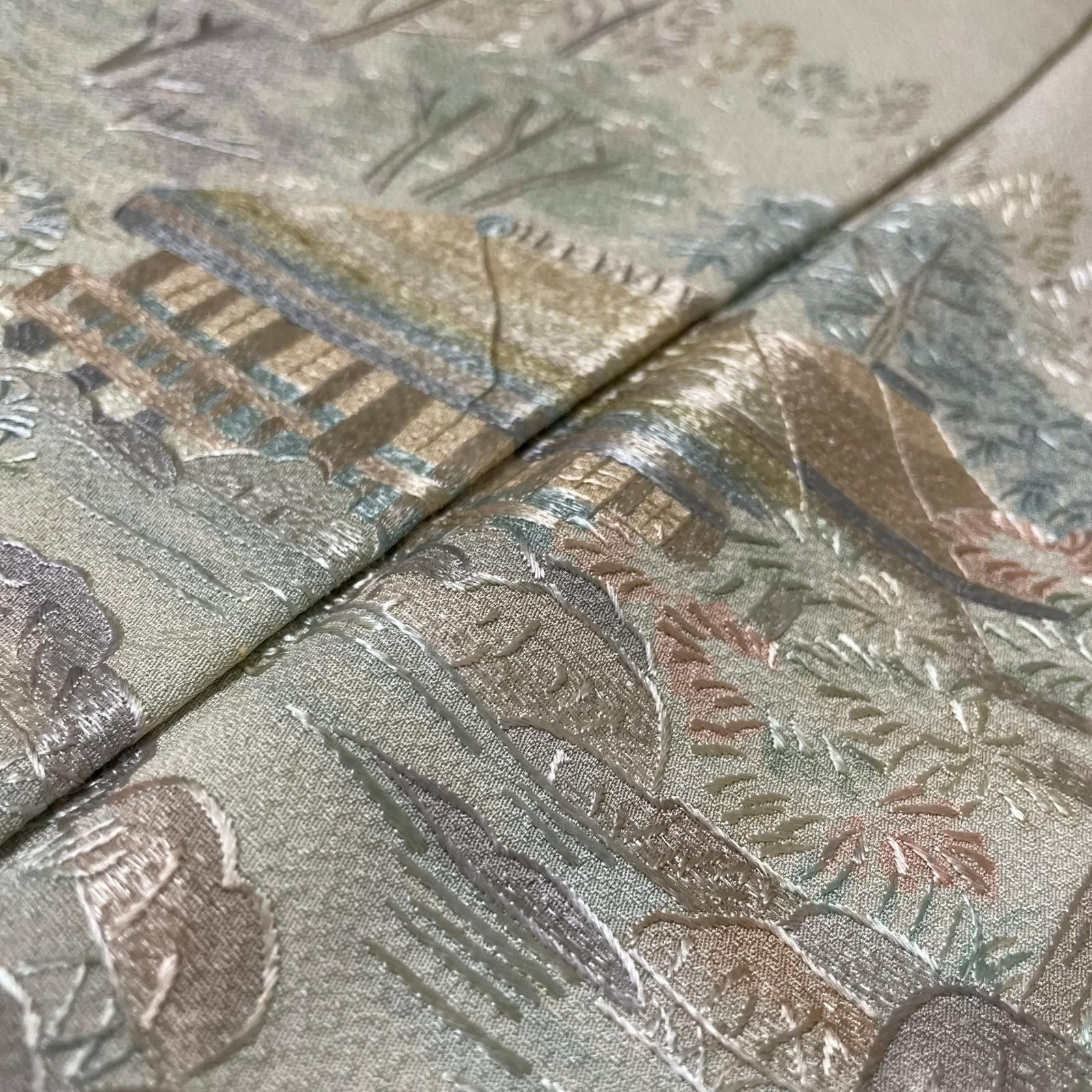 蘇州刺繍 色留袖 美しい風景 着物 正絹 一つ紋 X-6043