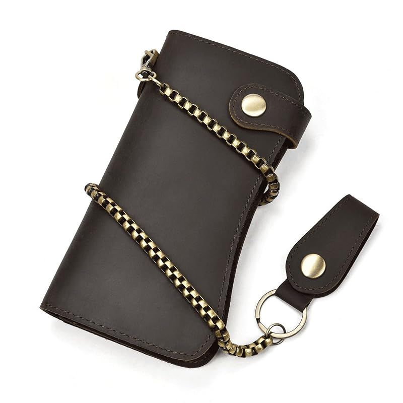 【新品】 [Luufan] 長財布 メンズ 本革 チェーン付き レトロ レザー ロングウォレット バイカーズ 財布 スマホ対応 カード収納豊富 小銭入れ付き ギフト