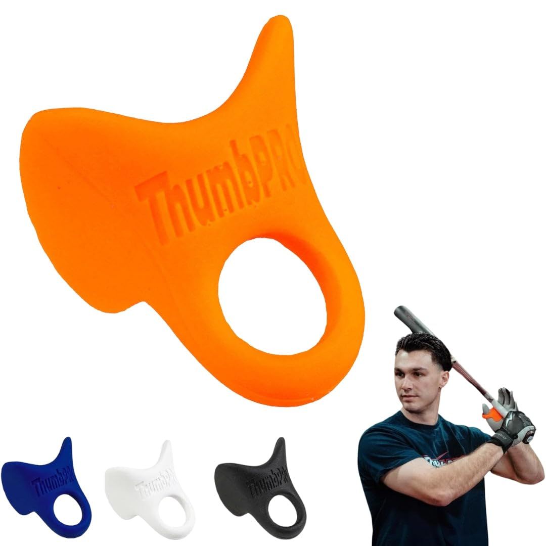 ThumbPRO 野球用サムガード バッティング時のしびれ軽減 グリップ強化 親指プロテクター ソフトボール対応 左右兼用 3サイズ（オレンジクラッシュ、スモール） [オレンジクラッシュ] [スモール]