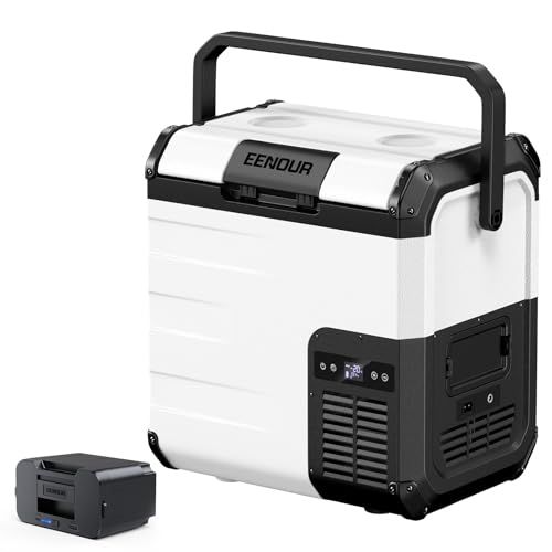 EENOUR コードレス冷温庫 D18 PRO 18L -20℃?60℃ バッテリー1個付き 冷凍・保温両用車載冷蔵庫 両開きフタ コンプレッサー式 4WAY電源対応 AC100V DC12V/24V 電池 ポータブル冷蔵庫 省エネ 小型 庫内灯・水栓付き 室 45,900円