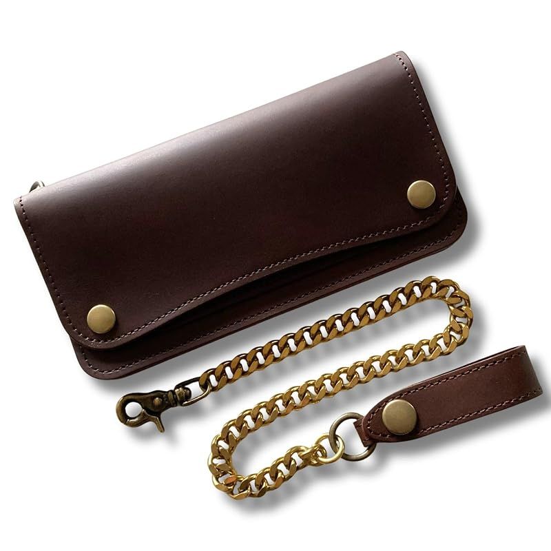 【新品】 [Sasical] サシカル トラッカーウォレット チェーン 本革 ウォレットロープ付き ウォレットロープ セット ヌメ革 日本製 長財布 メンズ 二つ折り L字ファスナー トラッカーズウォレット レザー ウォレット バイカーズウォレット アメカジ