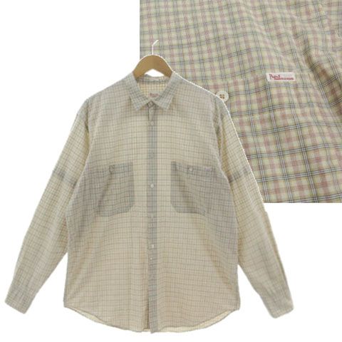 パパス Papas チェックシャツ D0478FBW14 胸ポケ 長袖 コットン ライト