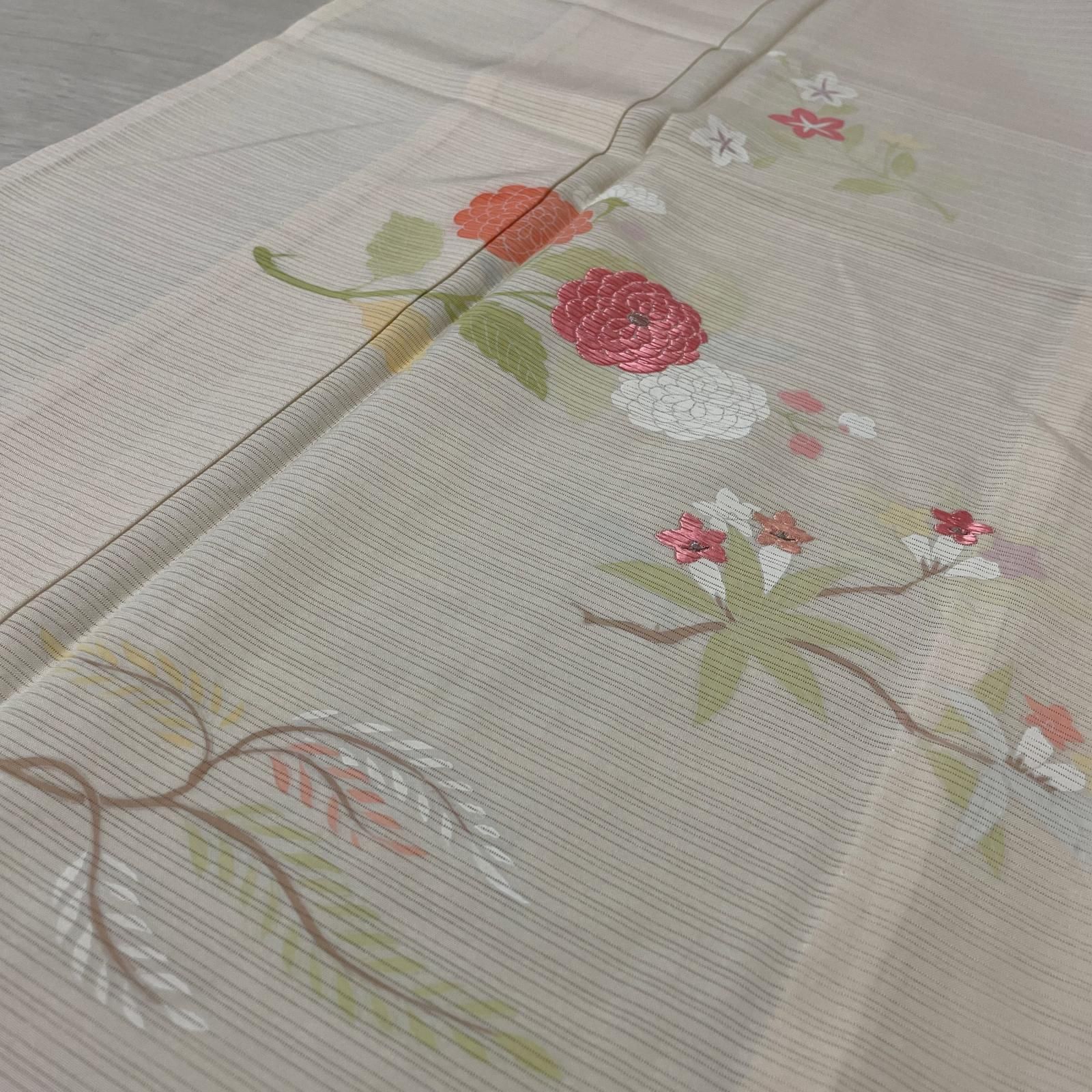 夏着物 絽織 付下げ 可愛い花模様 着物 正絹 X-6209 6,958円