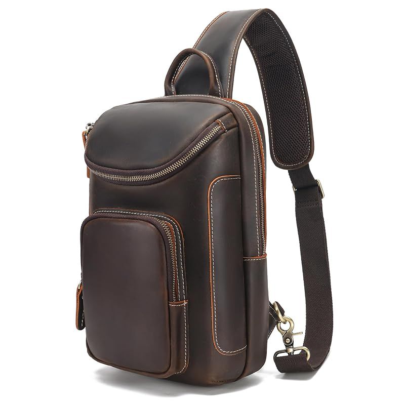 【新品】 LANNSYNE ボディバッグ 本革 メンズ ボディバック レザー 人気 ワンショルダーバッグ 11インチiPad対応可