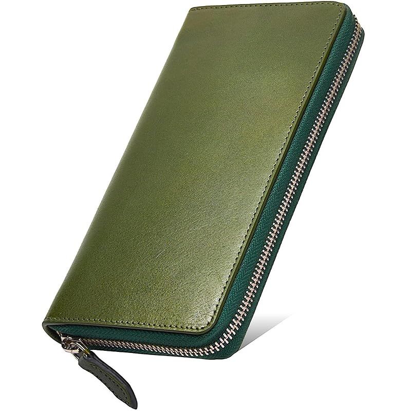 【新品】 [エレディータ] 財布 メンズ 長財布-栃木レザー (グリーン)