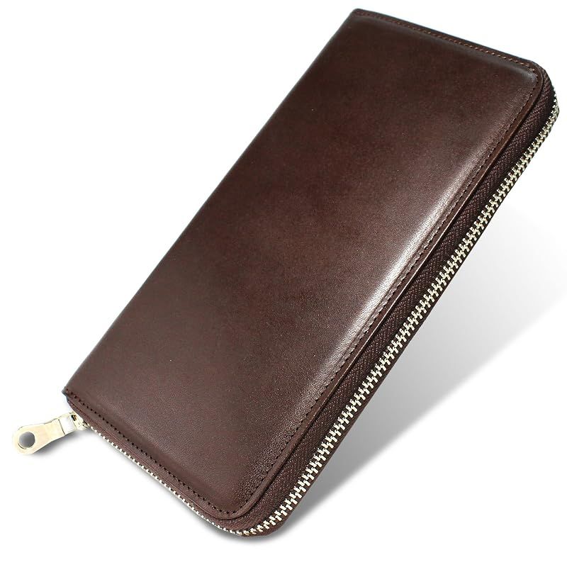 【新品】 [栃木レザー] 長財布 ラウンドファスナー 日本製 メンズ レディス TGT-3360 (brown)