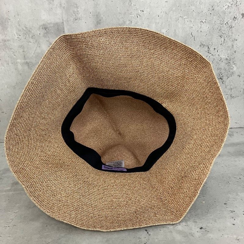 人気！レア品　アシーナニューヨークベージュ ストローハット リボン　キャップ Athena New York アシーナニューヨーク Risako リサコ ストローハット