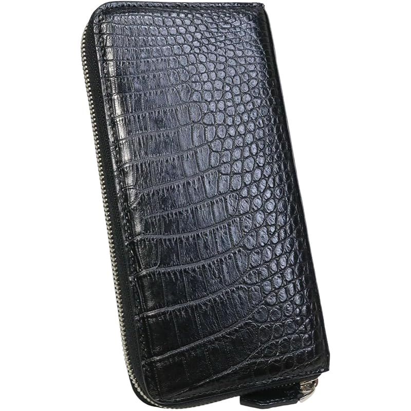 【新品】 [ベルクート] ブラック 長財布 メンズ 本物 財布 エナメル 大きめ 大きい 本革 本皮 レザー ワニ皮 鰐皮 鰐革 クロコ ラウンドファスナー ラウンドジップ ブランド 長サイフ 薄い 薄型 大きめ 大きい 大容量 ブランド 人気 11414