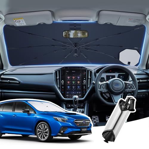 2026新設計 スバル レヴォーグ 専用 傘型サンシェード フロント 遮光断熱 UVカット VN5/VNH型 車用サンシェード 完全遮光 吸盤固定補助 日除けシェード 内装保護 取付簡単 暑さ対策 車中泊 レヴォーグvn5 カスタム 内装 パ 137db033