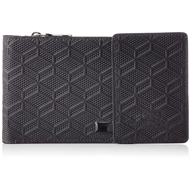 【新品】 [ソラチナ] FOLDウォレット フラクタル イタリアンエンボス イタリアンレザー パスケース付 ブラック