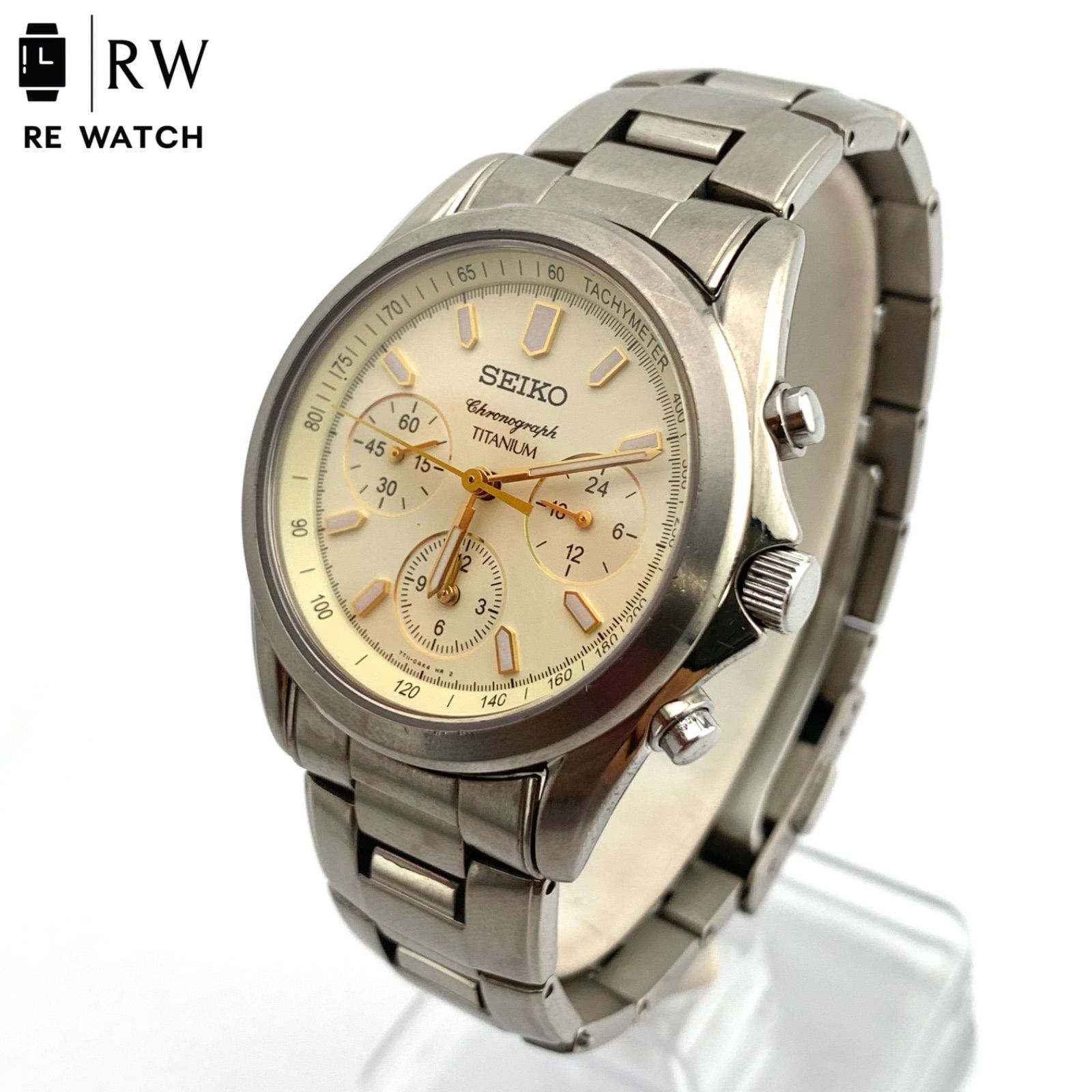 【中古】SEIKO 7T11-0AH0 クロノグラフ TITANIUM 腕時計