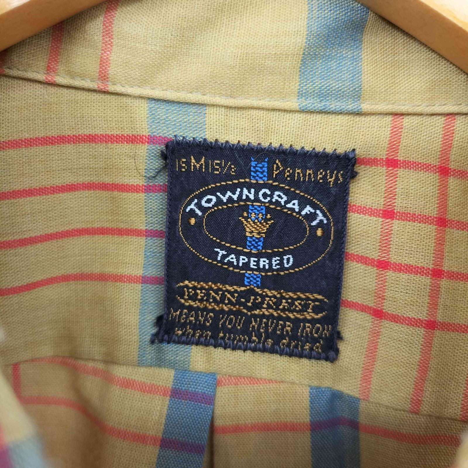 60s TOWNCRAFT タウンクラフト シャツ チェック Penneys タウンクラフト TOWNCRAFT PENNEYS 60s vintage TAPERED チェック