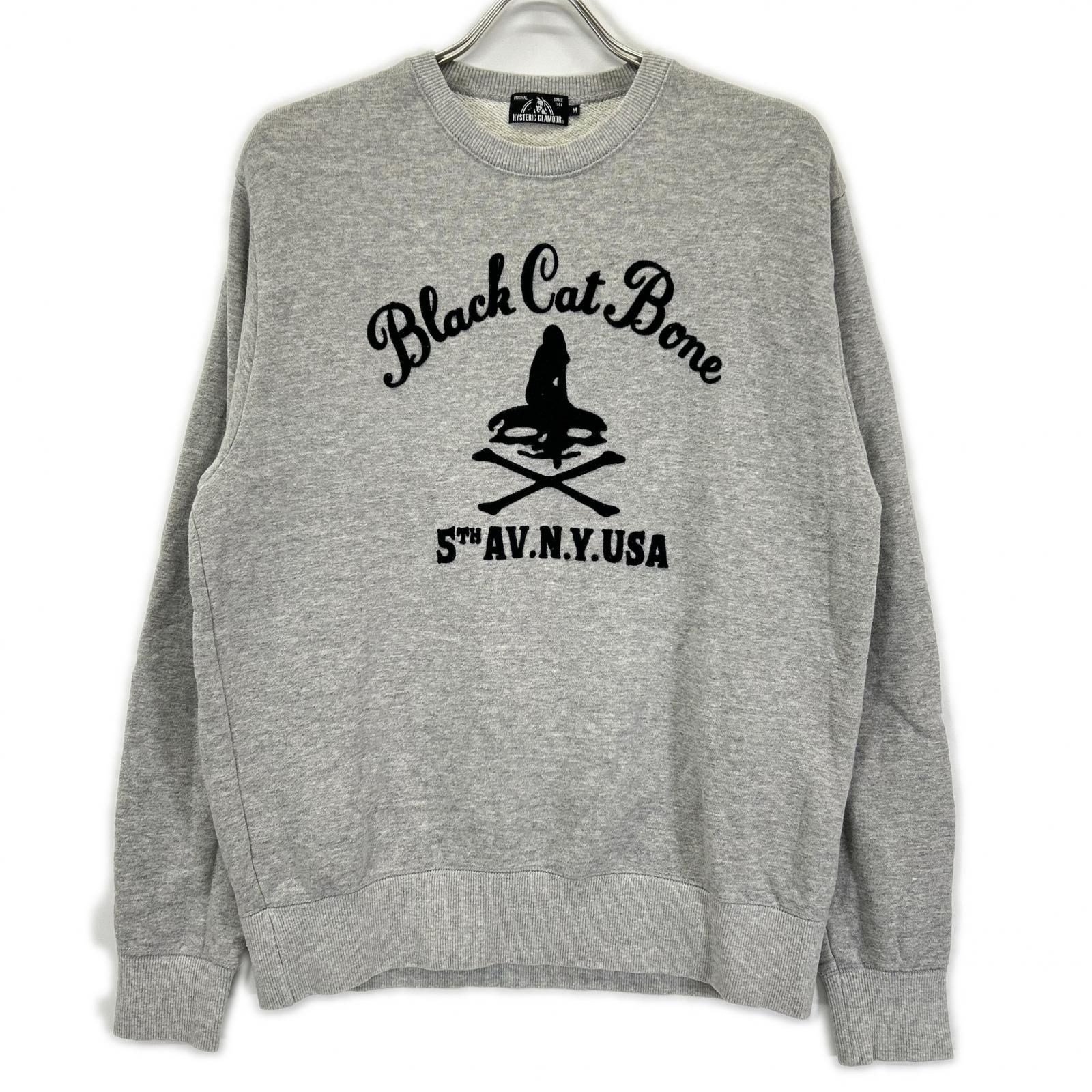 HYSTERIC GLAMOUR ヒステリックグラマー 02171CS05 BLACK CAT BONE クルーネック スウェットシャツ M HYSTERIC GLAMOUR ヒステリックグラマー 02171CS05 BLACK CAT BONE