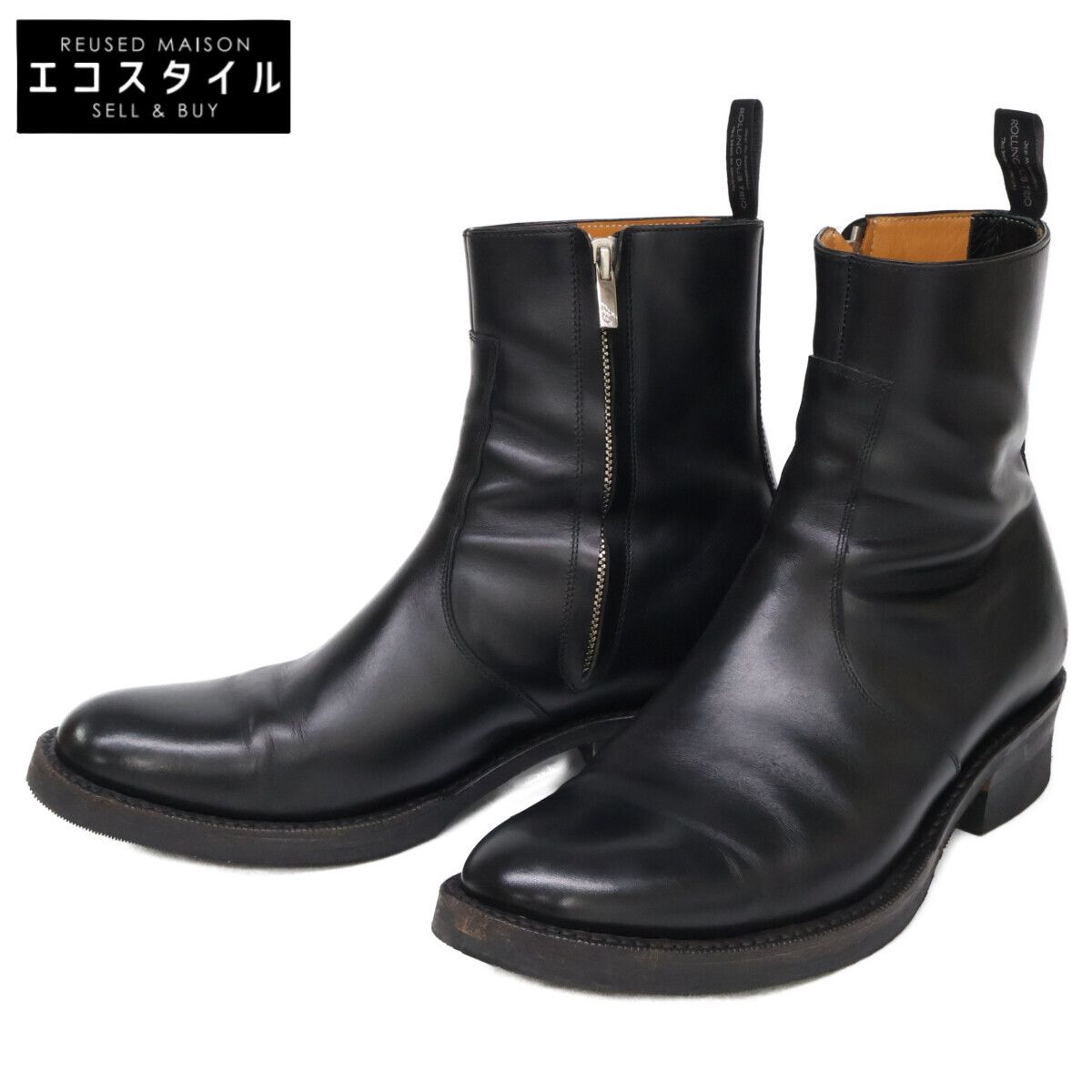 ROLLING DUB TRIO　ローリングダブトリオ　R13 GLEANERS ZIP レザー サイドジップ ブーツ　27.5
