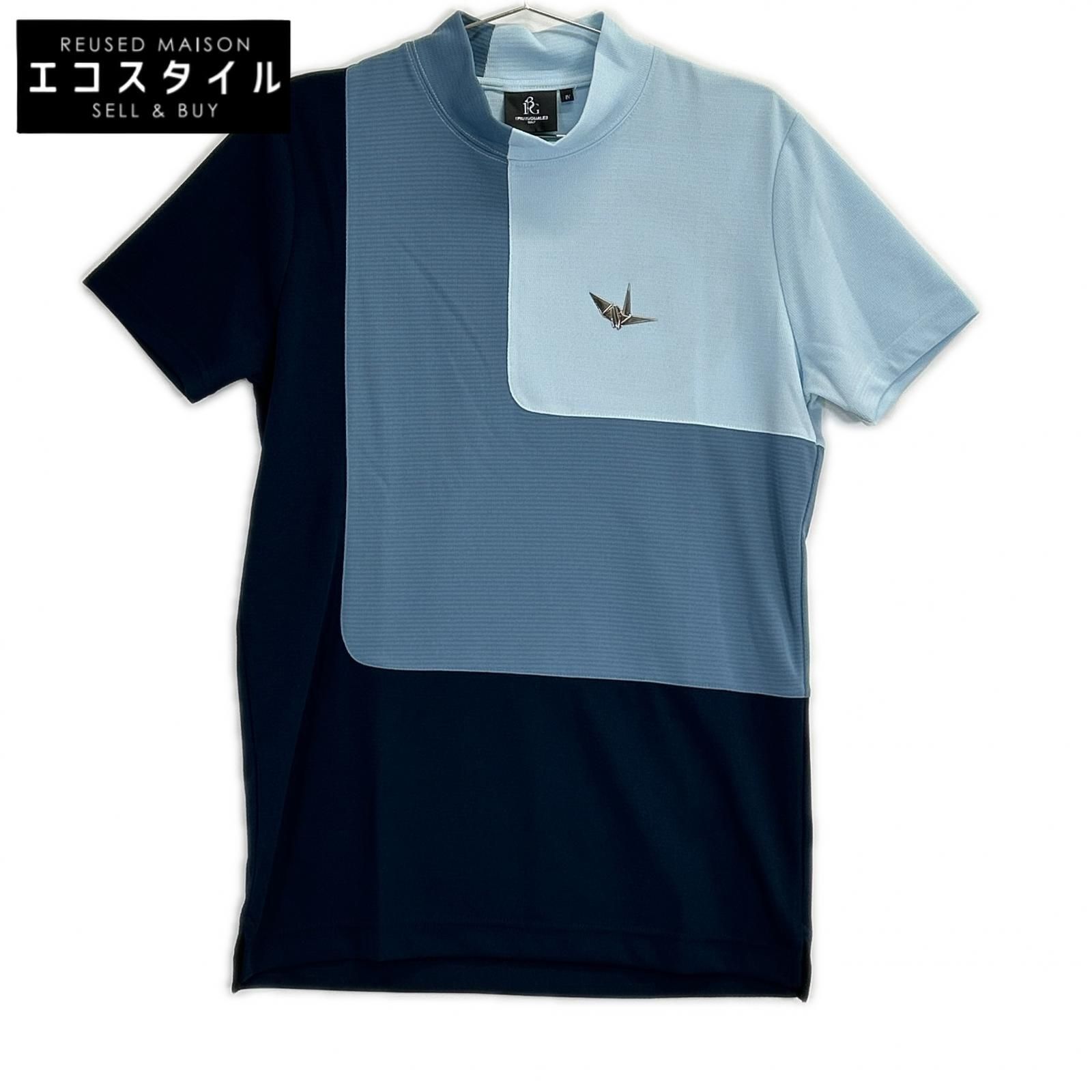 1piu1uguale3　ウノピゥウノウグァーレトレ　GOLFｘ戸賀敬城【美品】GRT118-POE339 S/S MOCK モックネック 半袖Tシャツ　IV
