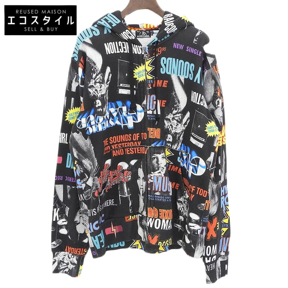 HYSTERIC GLAMOUR　ヒステリックグラマー　総柄 コットン ジップアップパーカー トップス メンズ マルチカラー M　M