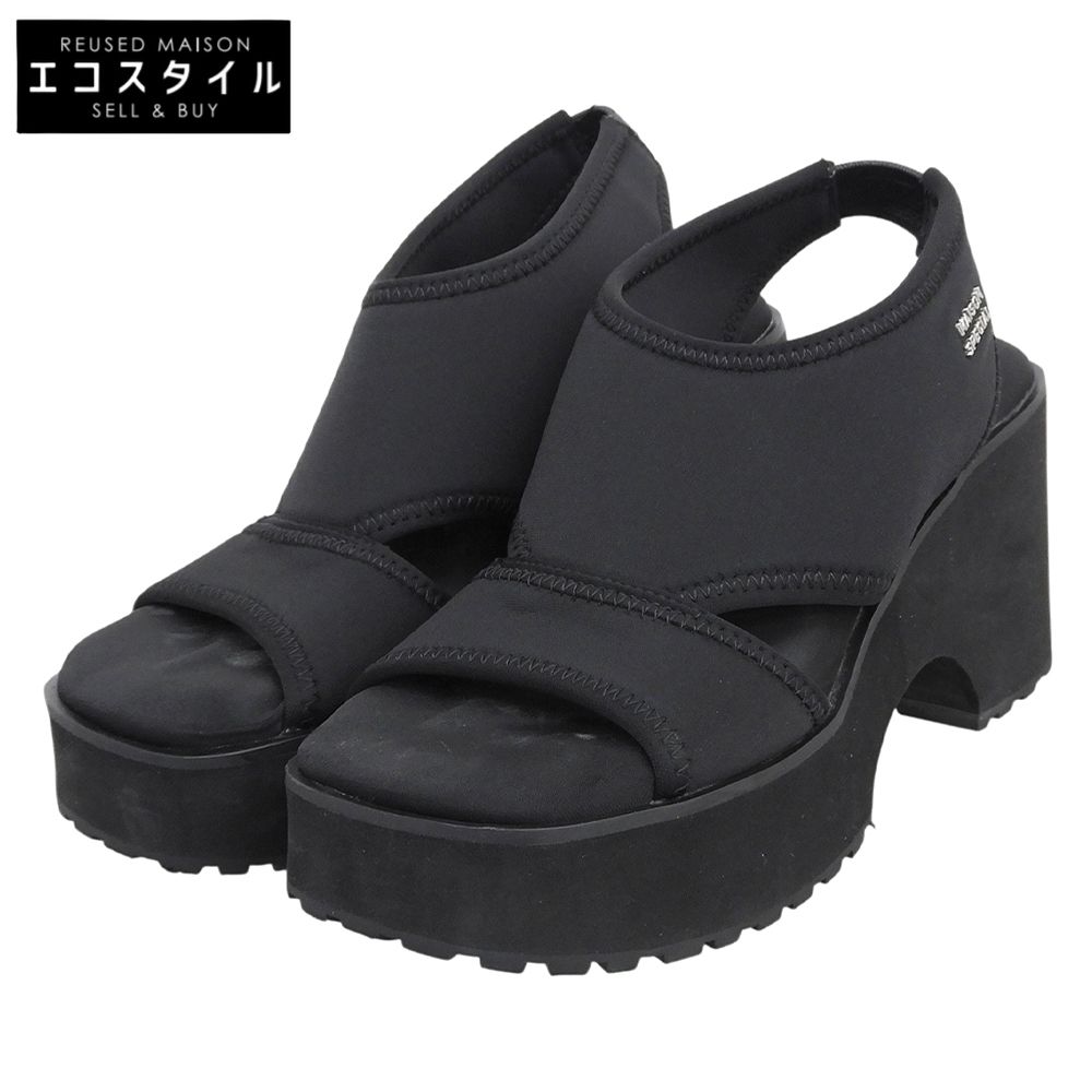 MAISON SPECIAL　メゾンスペシャル　ストレッチカットオフサンダル シューズ レディース 黒 ブラック 37　37