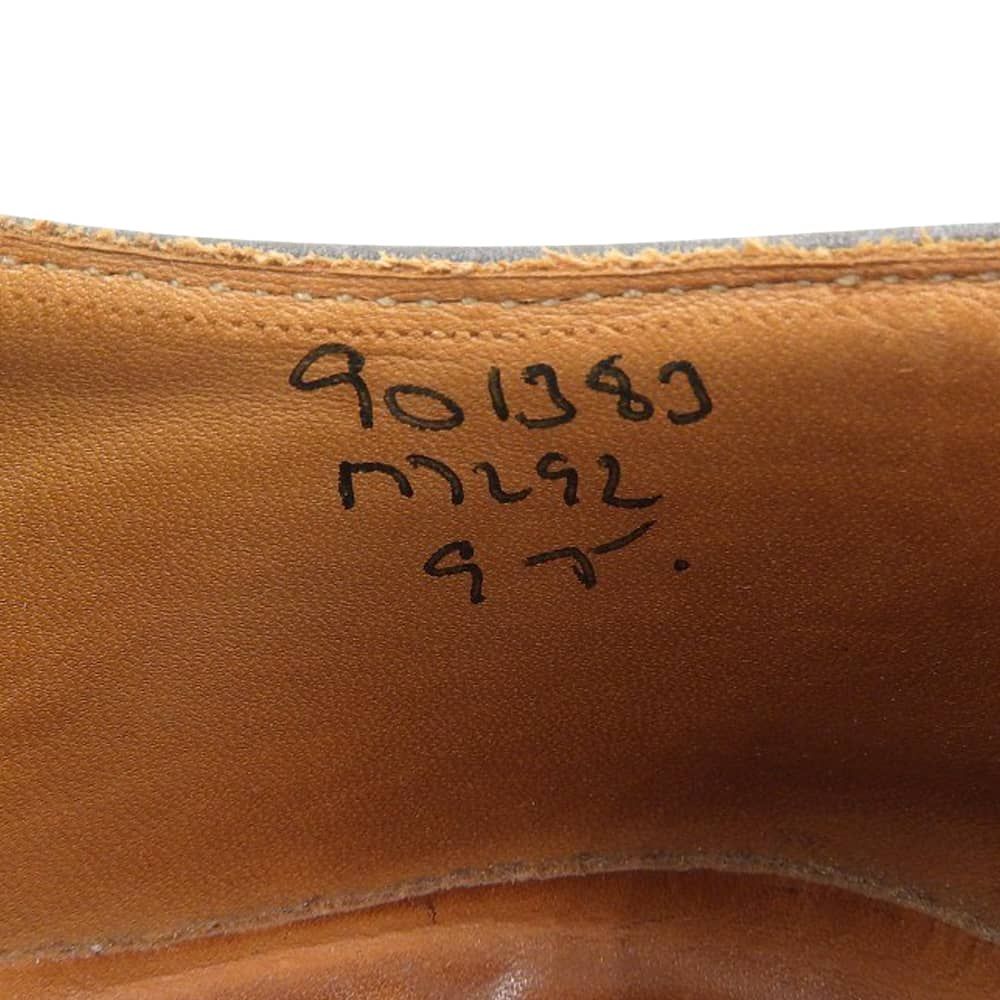Tricker's　トリッカーズ　BOUTON レザー ウイングチップ シューズ メンズ グレー 9.5　9.5