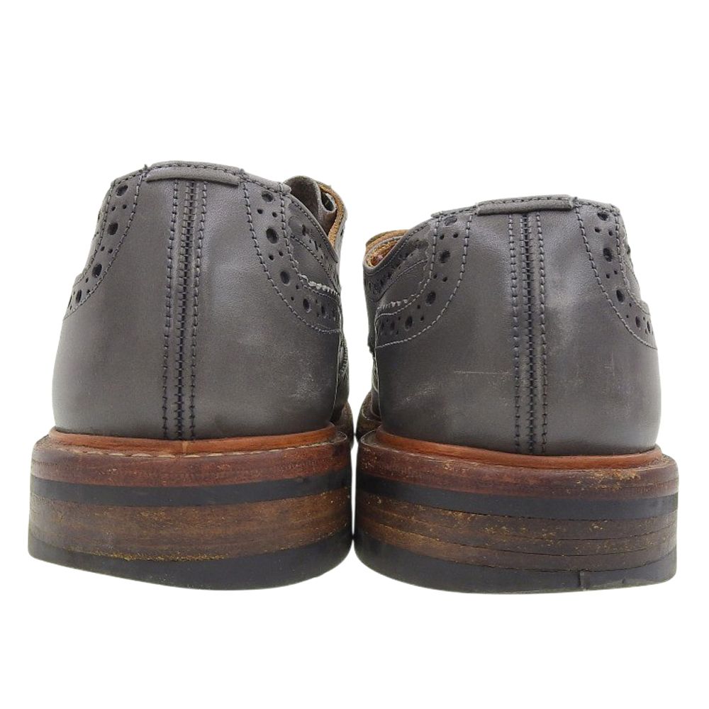 Tricker's　トリッカーズ　BOUTON レザー ウイングチップ シューズ メンズ グレー 9.5　9.5