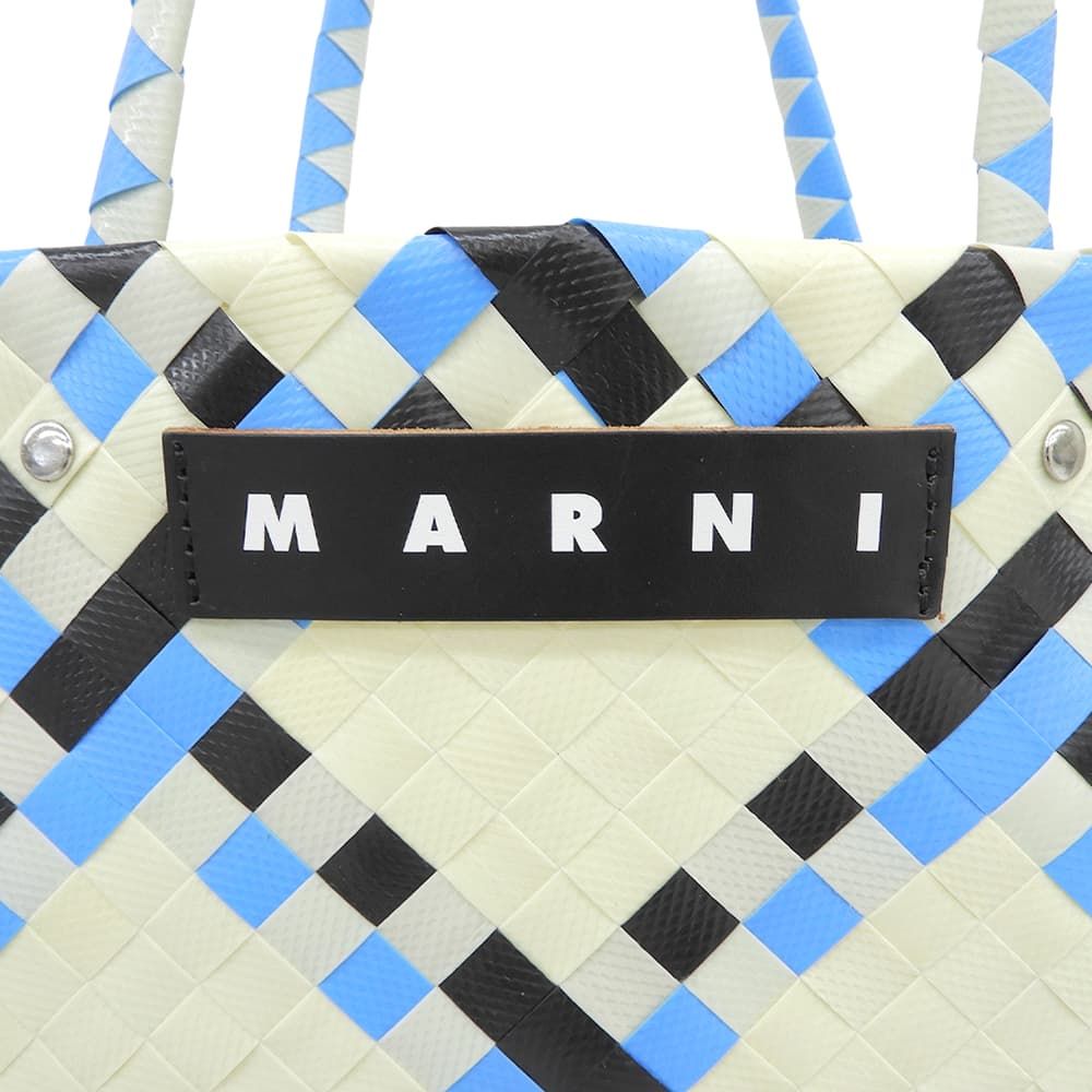 MARNI マルニ 美品 アイボリー×ブルー系 ピクニックバッグ ハンドバッグ レディース MARNI マルニ 美品 アイボリー×ブルー系 ピクニックバッグ ハンドバッグ レディース