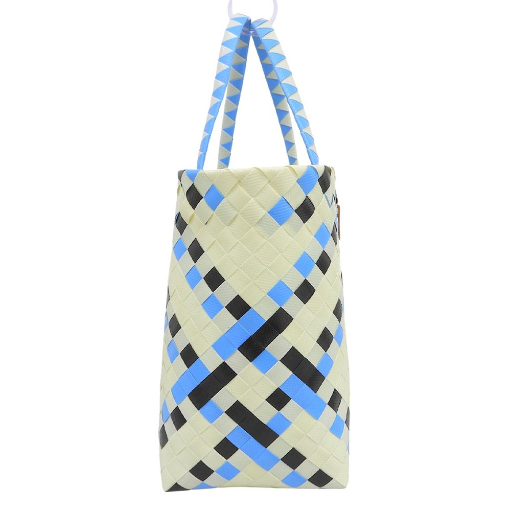 MARNI マルニ 美品 アイボリー×ブルー系 ピクニックバッグ ハンドバッグ レディース MARNI マルニ 美品 アイボリー×ブルー系 ピクニックバッグ ハンドバッグ レディース
