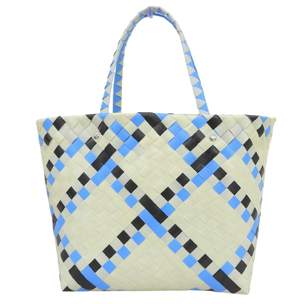 MARNI マルニ 美品 アイボリー×ブルー系 ピクニックバッグ ハンドバッグ レディース MARNI マルニ 美品 アイボリー×ブルー系 ピクニックバッグ ハンドバッグ レディース