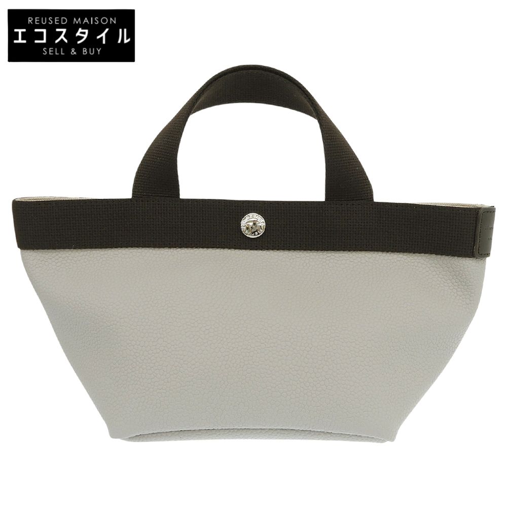 Herve Chapelier　エルベシャプリエ　美品 リュクス 舟型トート S トートバッグ レディース コーテッドキャンバス マスティック×モカ 701GP