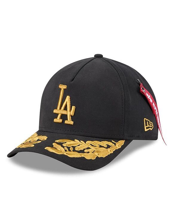 ニューエラ メンズ アクセサリー 帽子 New Era Mens Black Los Angeles Dodgers AFrame 9FORTY Adjustable Hat Black ブラック