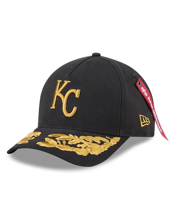 ニューエラ メンズ アクセサリー 帽子 New Era Mens Black Kansas City Royals AFrame 9FORTY Adjustable Hat Black ブラック