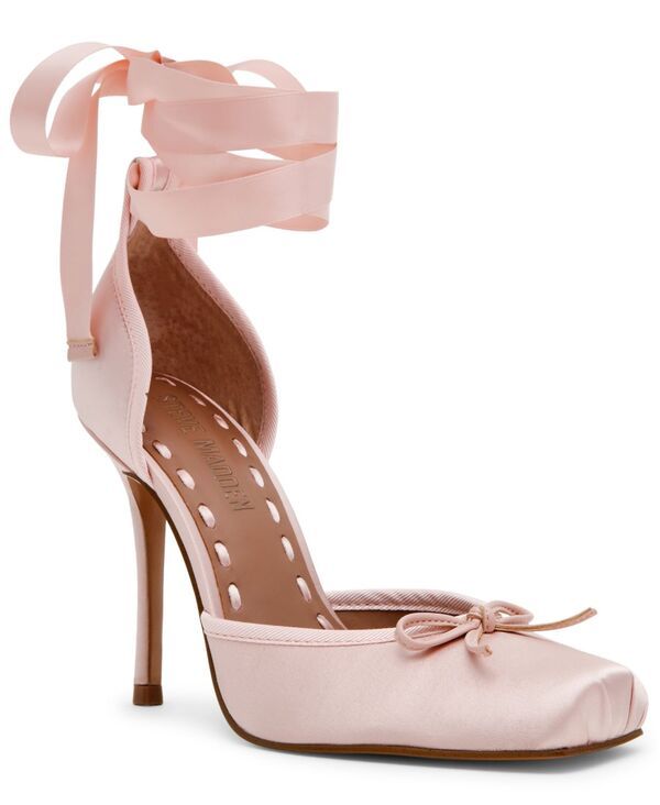スティーブ マデン レディース シューズ パンプス レース ヒール Steve Madden Womens Larina LaceUp HighHeel Ballet Pumps Pink Satin
