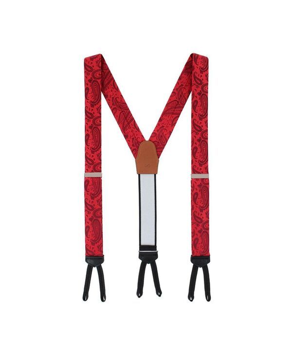 トラファルガー メンズ アクセサリー ベルト シルク TRAFALGAR Mens Banbury Tone on Tone Paisley Silk Formal Suspenders Red レッ 27,972円