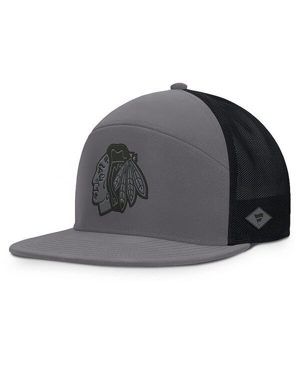 ファナティクス メンズ アクセサリー 帽子 Fanatics Mens Charcoal Chicago Blackhawks Fairweather Adjustable Hat Charcoal