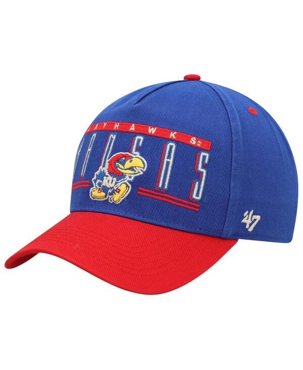 47 ブランド メンズ アクセサリー 帽子 47 Brand Mens Royal Kansas Jayhawks Double Header Hitch Adjustable Hat Royal