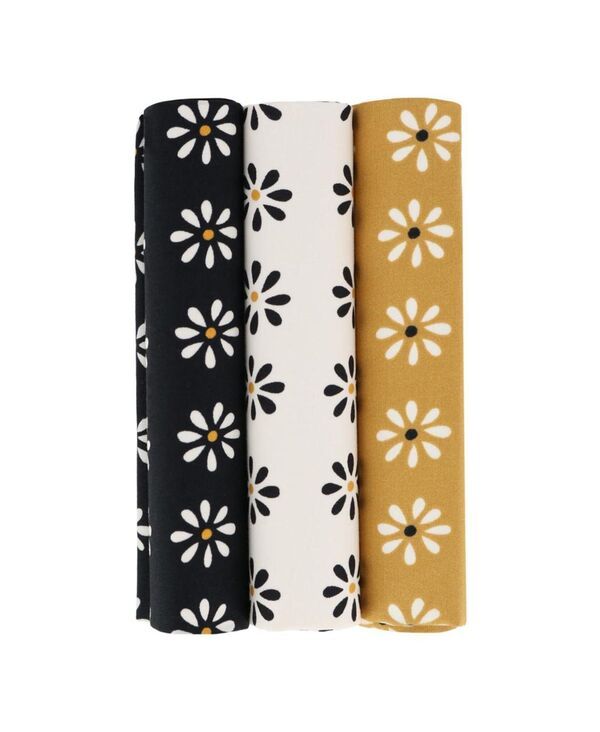 トラファルガー メンズ アクセサリー ネクタイ コットン TRAFALGAR Mens Marys Rose Daisy Cotton Handkerchiefs 3 Pack Black white