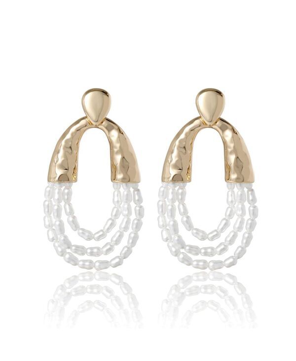 ビーシビージー レディース アクセサリー ピアス・イヤリング BCBG MultiStrand Beaded Loop Earrings Goldwhite ホワイト