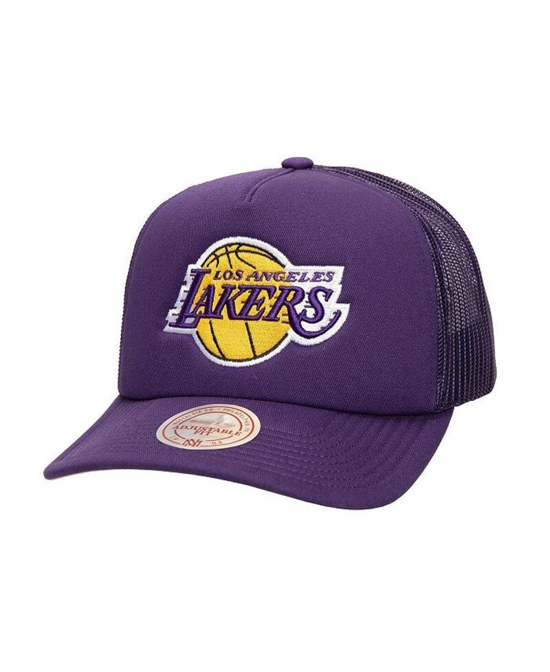 ミッチェルネス メンズ アクセサリー 帽子 Mitchell Ness Mens Purple Los Angeles Lakers Core Evergreen OTC Trucker Adjust