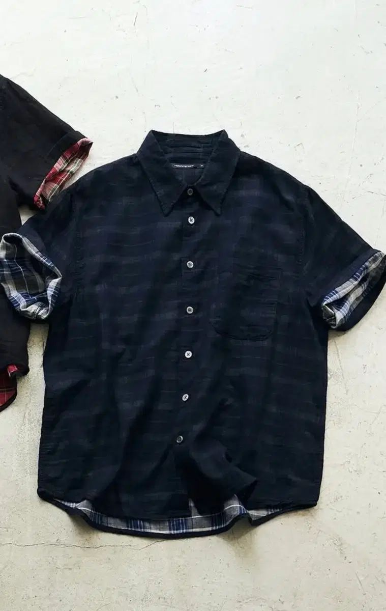 3 ハッチングルーム アロー シャツ トゥフェイス CHECK ブルー ブラック 11,324円