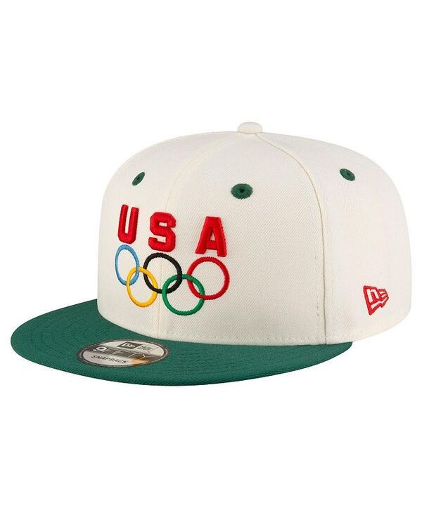 ニューエラ メンズ アクセサリー 帽子 New Era Mens CreamHunter Green Team USA Chrome 9FIFTY Snapback Hat Cream Hunter
