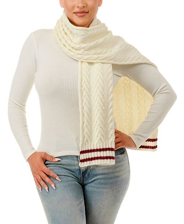 マーカスアドレール レディース アクセサリー マフラー・ストール・スカーフ ニット Marcus Adler Knit Varsity Scarf Burgundy バーガンディ