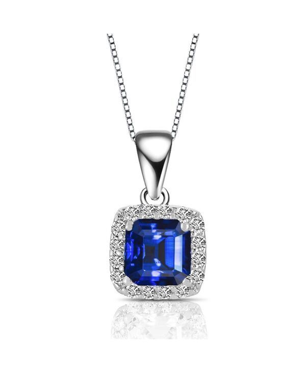 ジュネヴィヴェ レディース アクセサリー ネックレス・チョーカー・ペンダントトップ Genevive Sterling Silver White Gold Plating Cubic Zirconia