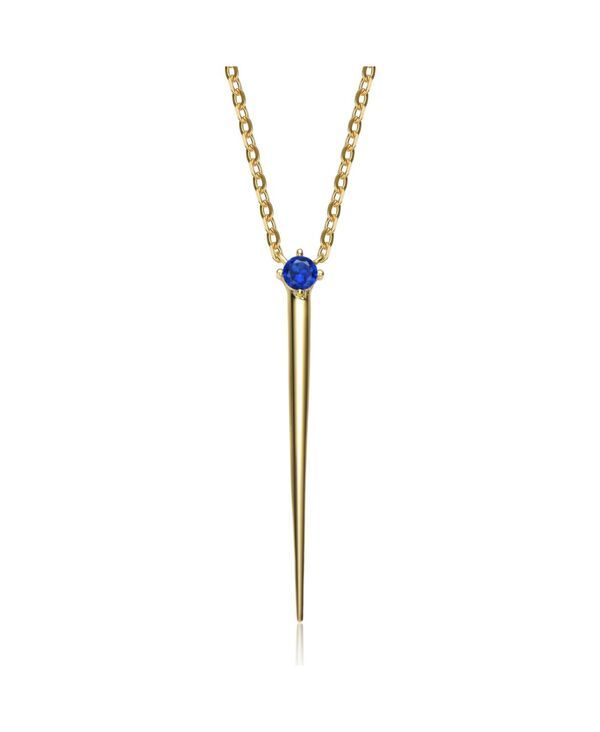 ジュネヴィヴェ レディース アクセサリー ネックレス・チョーカー・ペンダントトップ レース Genevive 14k Yellow Gold Plated with Green Cubic Zirco
